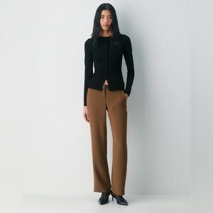 Aritzia Wilfred Strata Pant - Low Rise Straight Leg - Brown - Crepette™ NWT